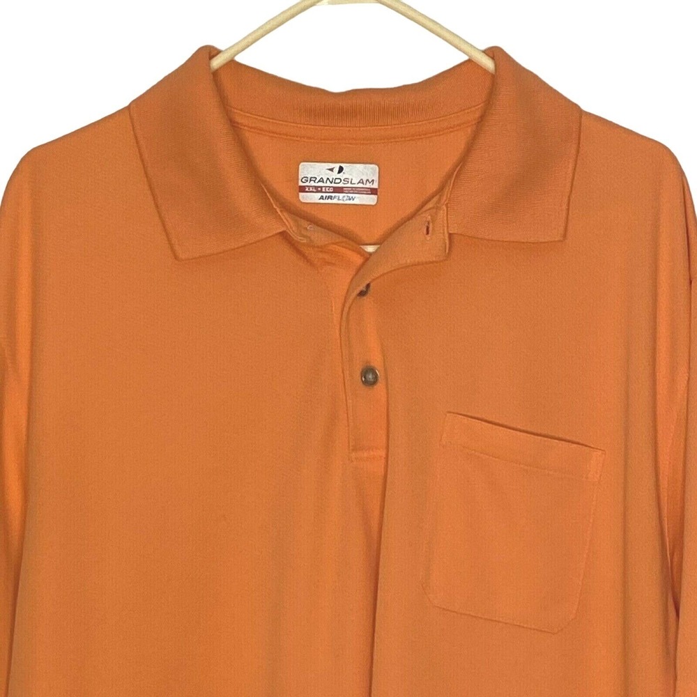 Grand Slam Airflow Golf Shirt XXL Orange Golf Polo‎ Preppy Classic Performance